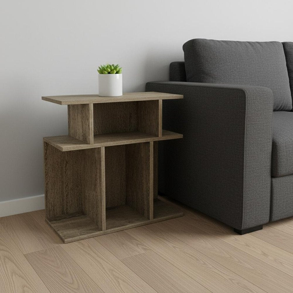 Deep Taupe End Table with 6 - 24-inch