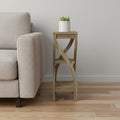 Deep Taupe Wood Square End Table with Two Shelves - 32-inch