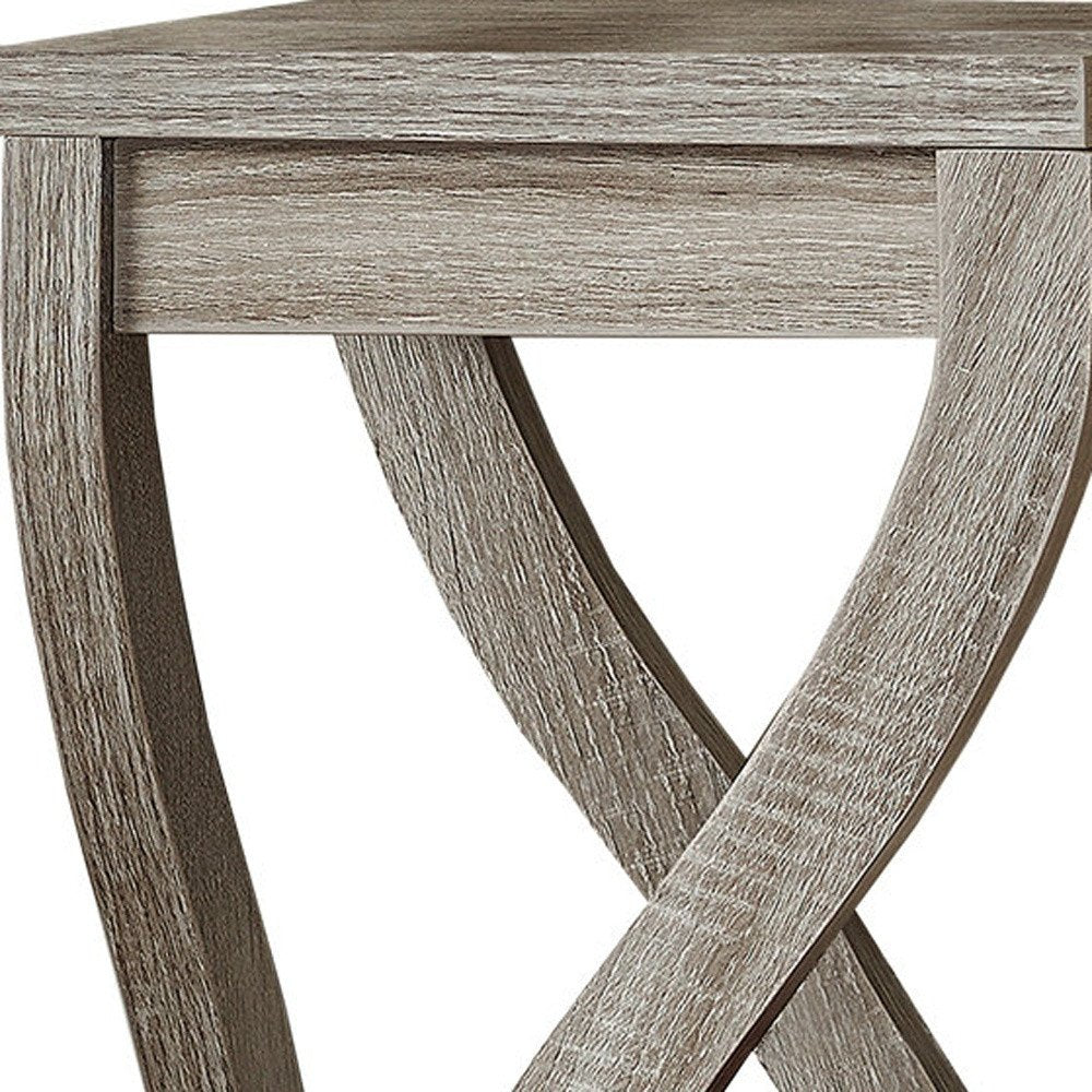 Deep Taupe Wood Square End Table with Two Shelves - 32-inch