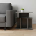Dark Gray Wood End Table with Six Open Shelves - 24-inch