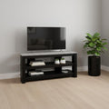 Black and Gray Open Shelving TV Stand - 42-inch