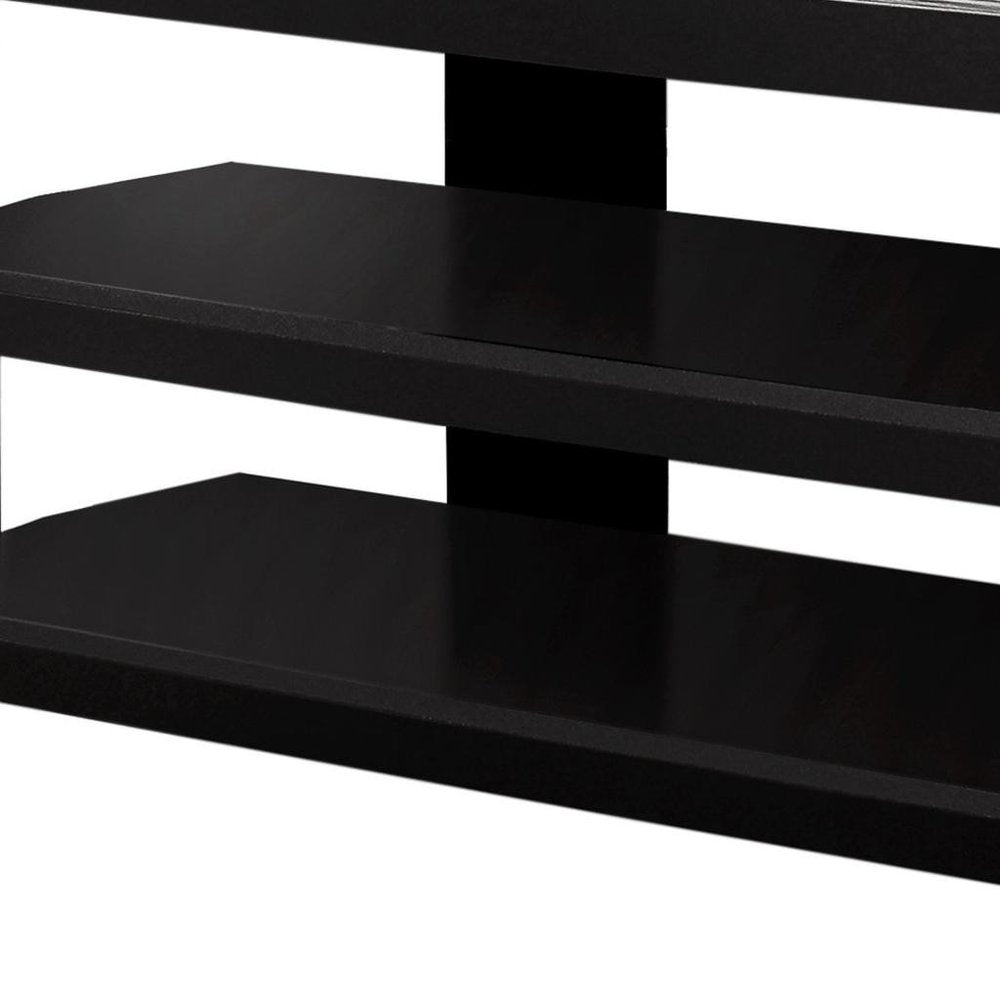 Black and Gray Open Shelving TV Stand - 42-inch