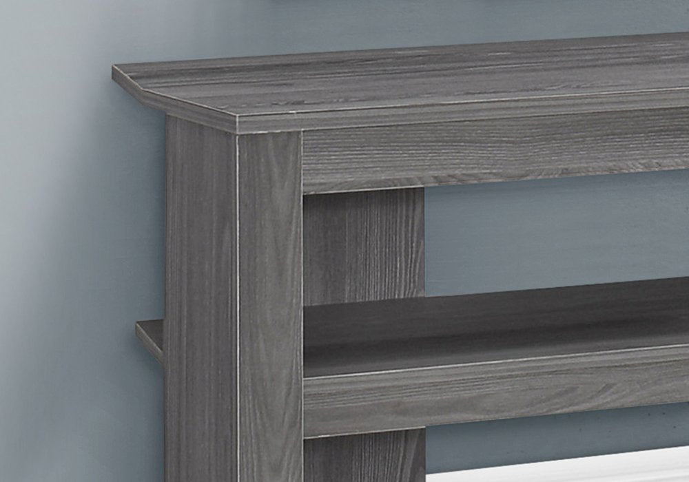 Black and Gray Open Shelving TV Stand - 42-inch