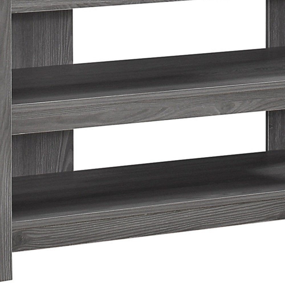 Black and Gray Open Shelving TV Stand - 42-inch