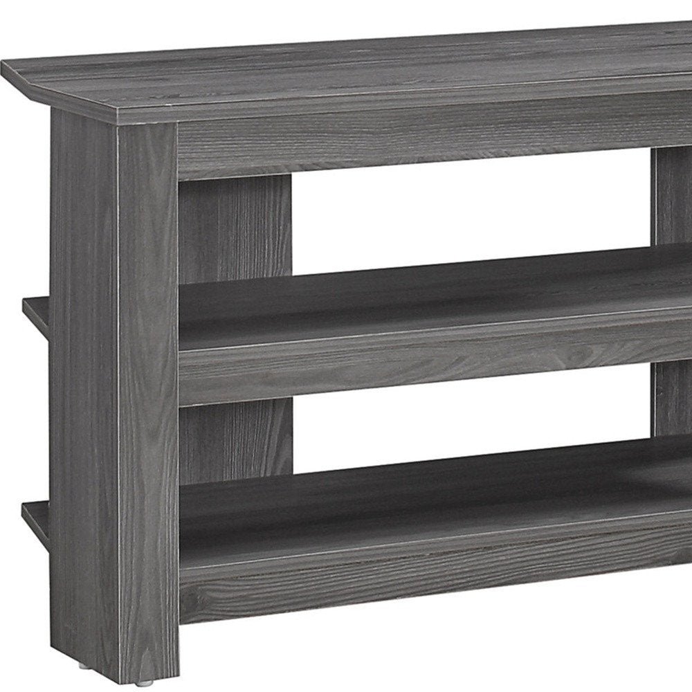 Black and Gray Open Shelving TV Stand - 42-inch