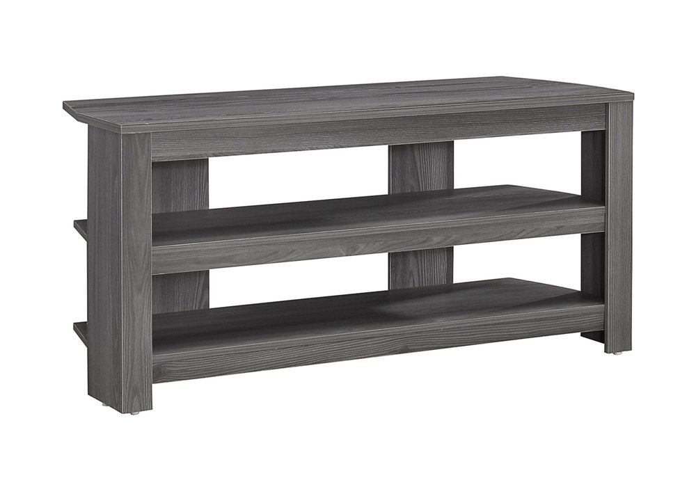 Black and Gray Open Shelving TV Stand - 42-inch