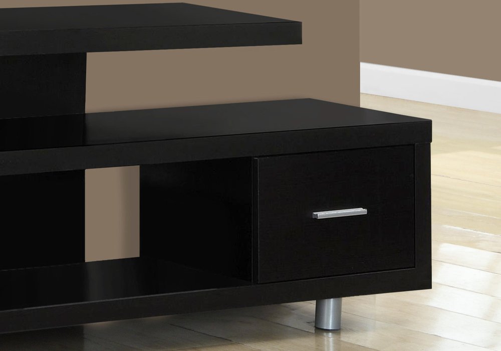 Dark Brown Cabinet Enclosed Storage TV Stand - 60-inch
