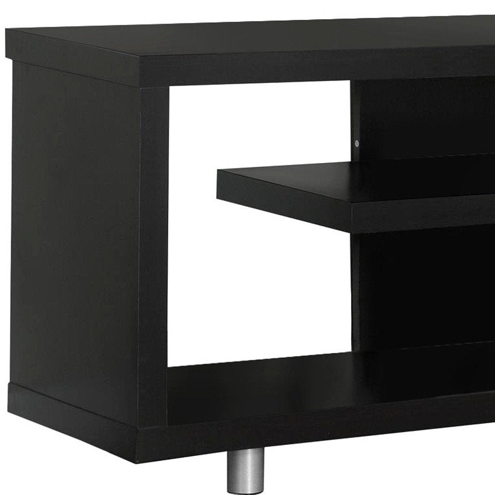 Dark Brown Cabinet Enclosed Storage TV Stand - 60-inch