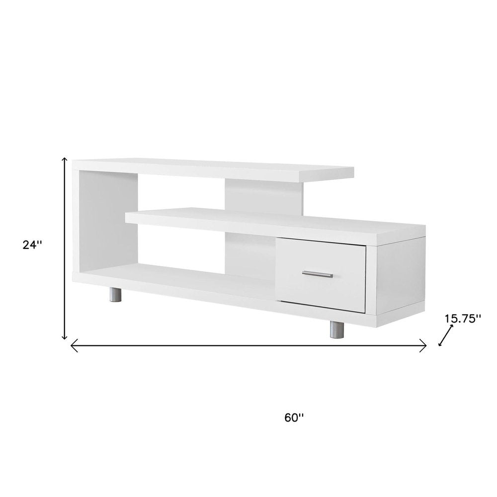 Dark Brown Cabinet Enclosed Storage TV Stand - 60-inch