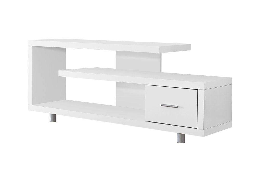 Dark Brown Cabinet Enclosed Storage TV Stand - 60-inch