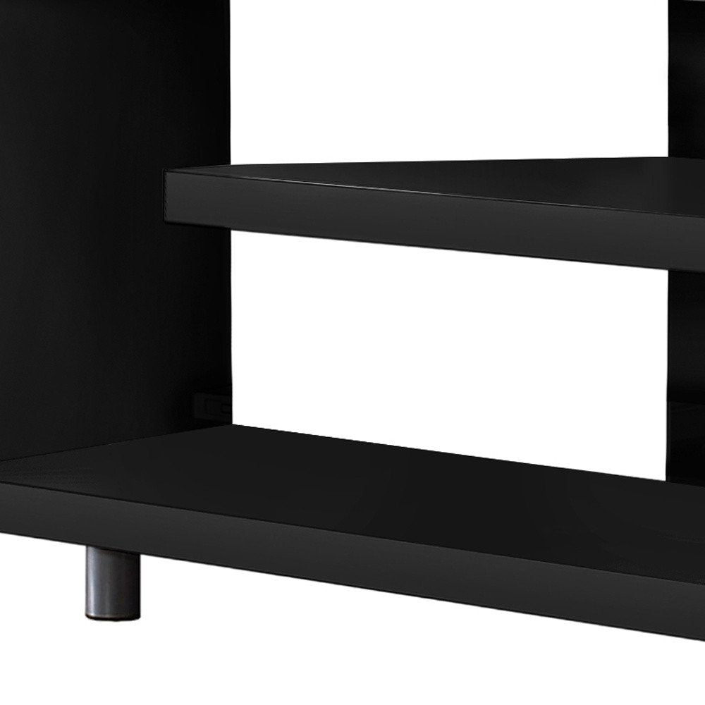 Dark Brown Cabinet Enclosed Storage TV Stand - 60-inch