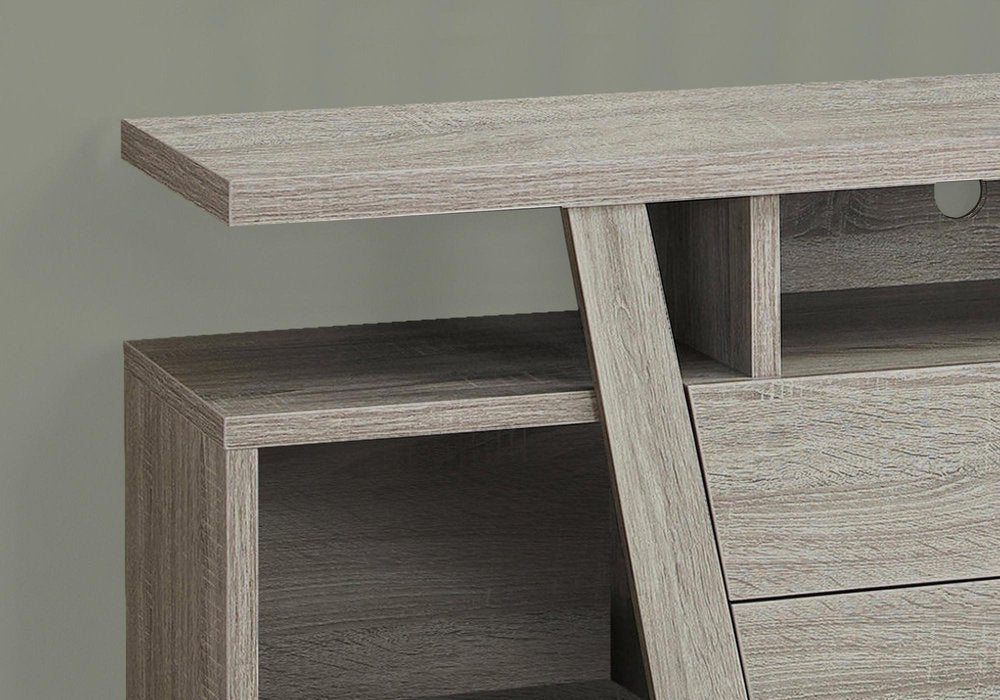 Deep Taupe Open Shelving TV Stand - 60-inch