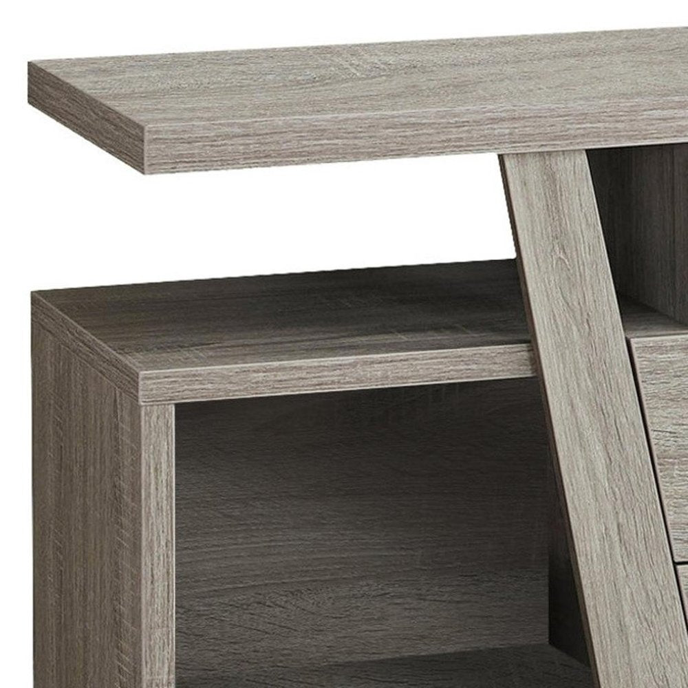 Deep Taupe Open Shelving TV Stand - 60-inch