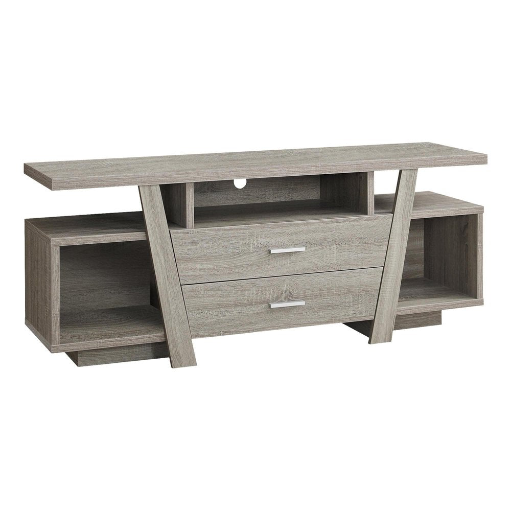 Deep Taupe Open Shelving TV Stand - 60-inch