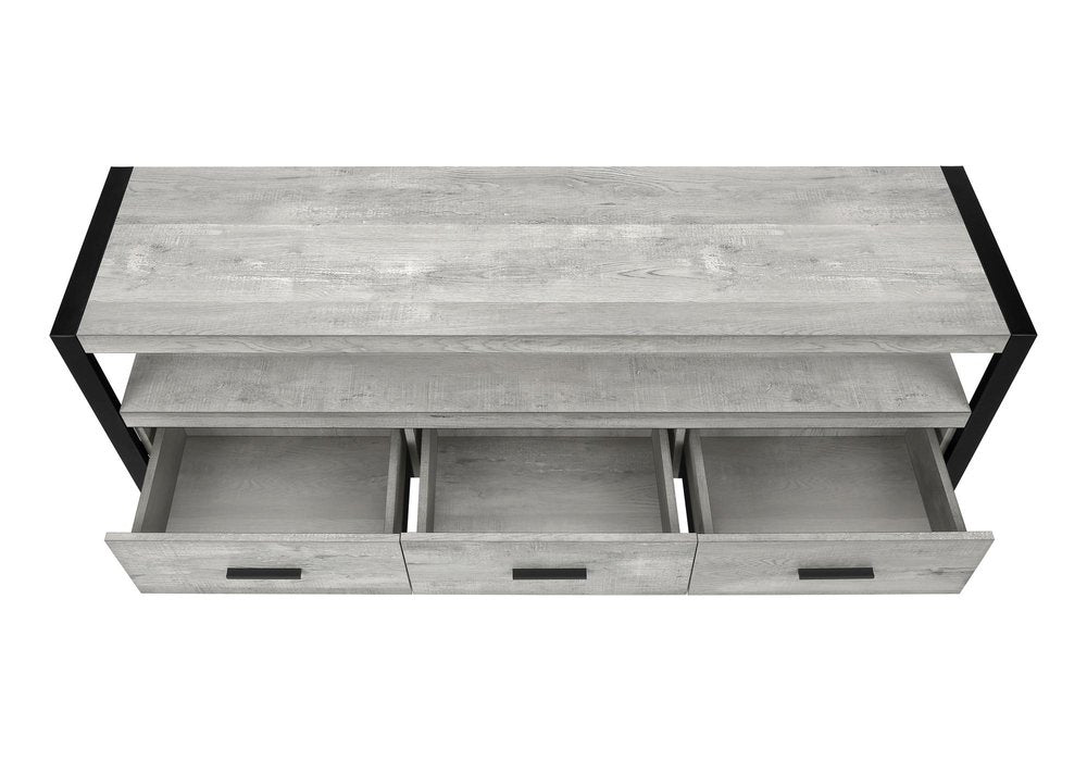 Black and Gray Cabinet Enclosed Storage TV Stand - 59-inch