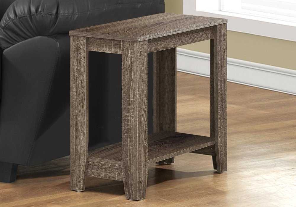 Deep Taupe End Table with Shelf - 22-inch