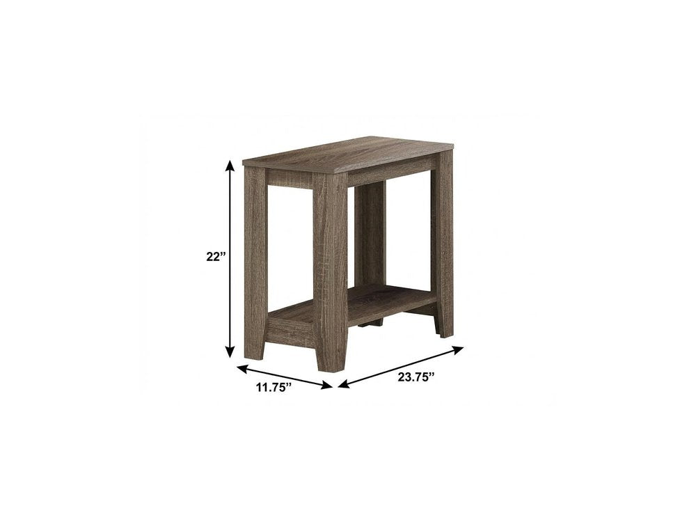 Deep Taupe End Table with Shelf - 22-inch