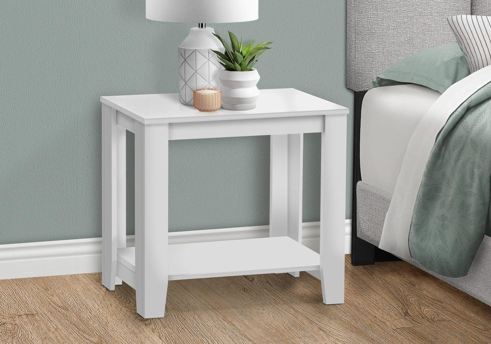Deep Taupe End Table with Shelf - 22-inch