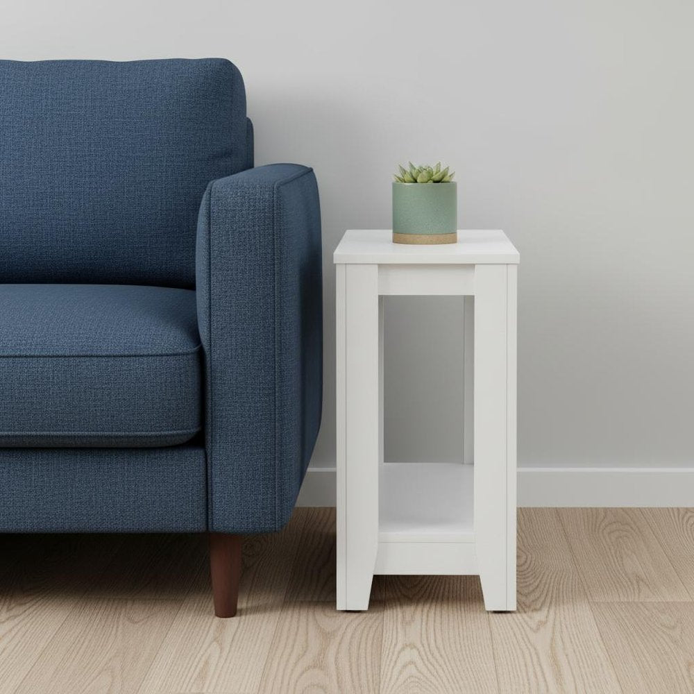Deep Taupe End Table with Shelf - 22-inch