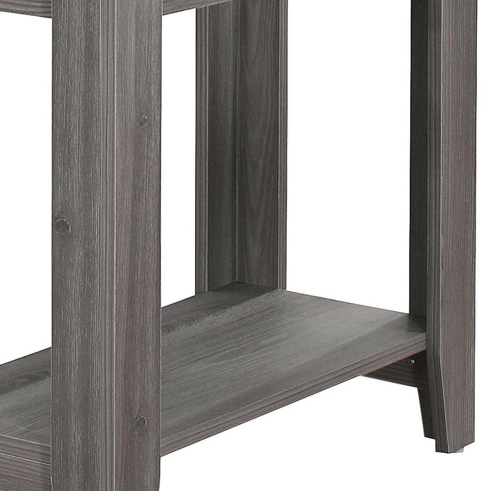 Deep Taupe End Table with Shelf - 22-inch