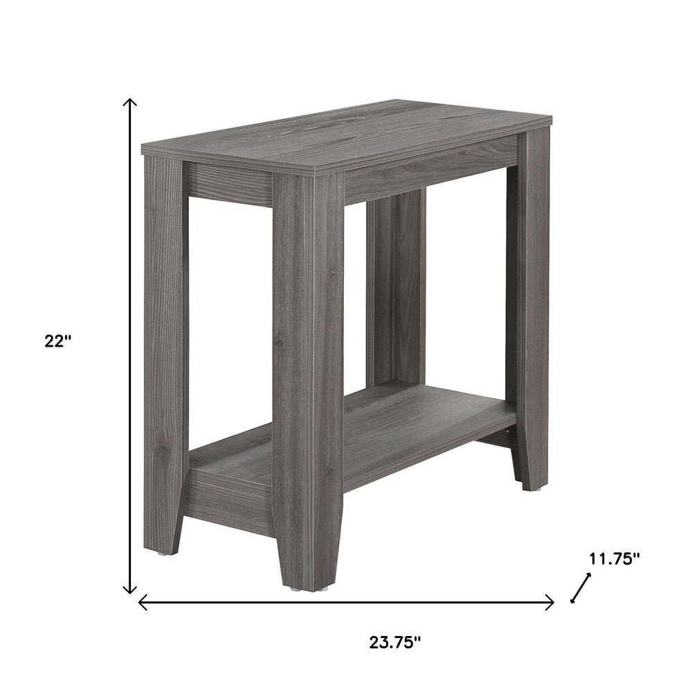 Deep Taupe End Table with Shelf - 22-inch