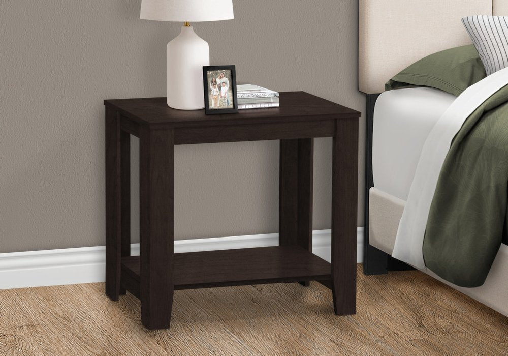 Deep Taupe End Table with Shelf - 22-inch