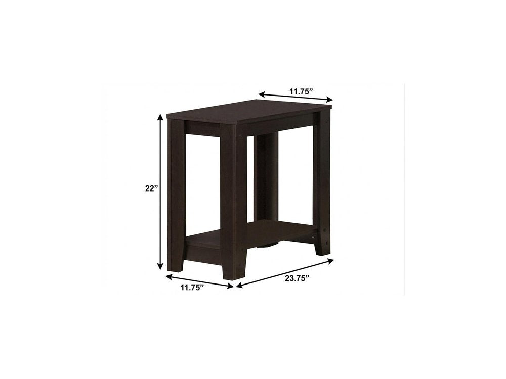 Deep Taupe End Table with Shelf - 22-inch