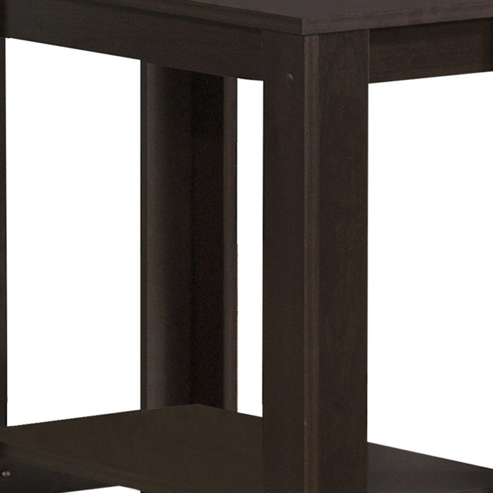 Deep Taupe End Table with Shelf - 22-inch