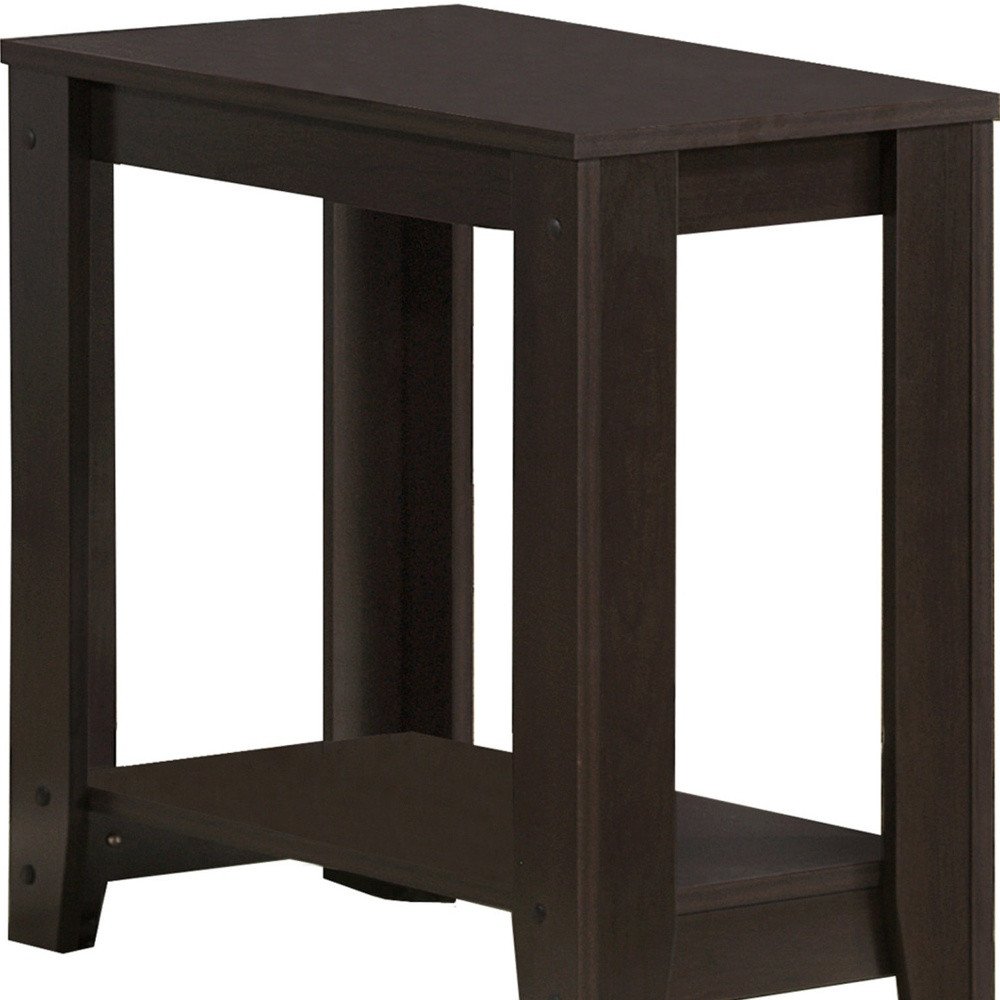 Deep Taupe End Table with Shelf - 22-inch