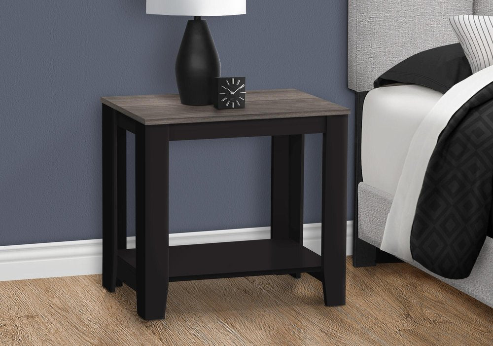 Deep Taupe End Table with Shelf - 22-inch