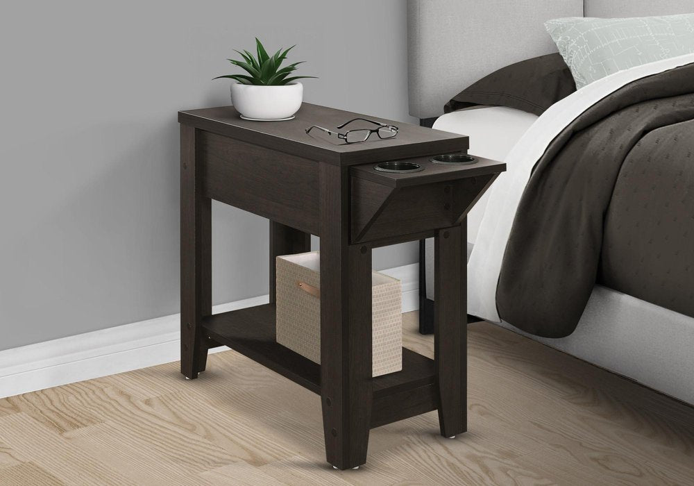 Brown Wood End Table with Shelf - 23-inch