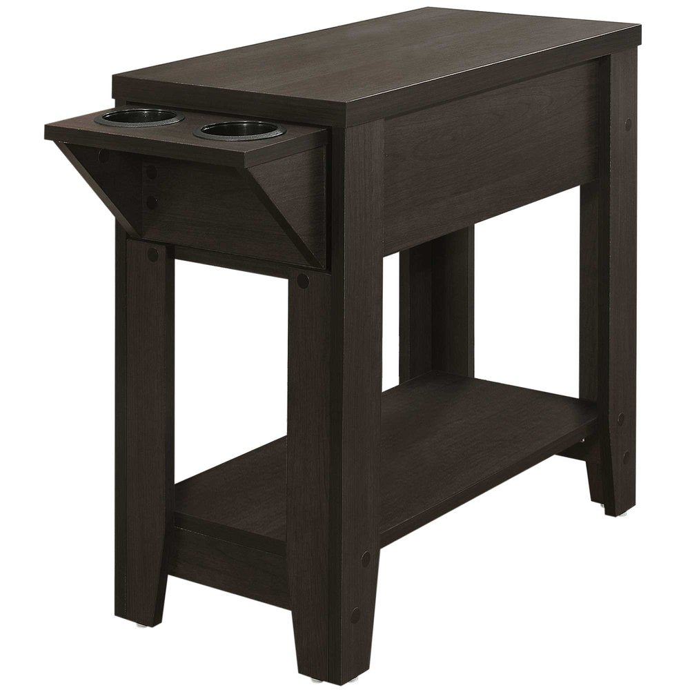Brown Wood End Table with Shelf - 23-inch