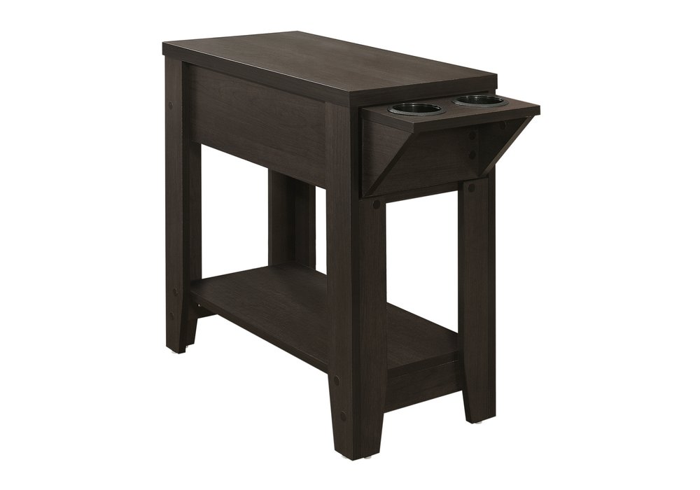 Brown Wood End Table with Shelf - 23-inch