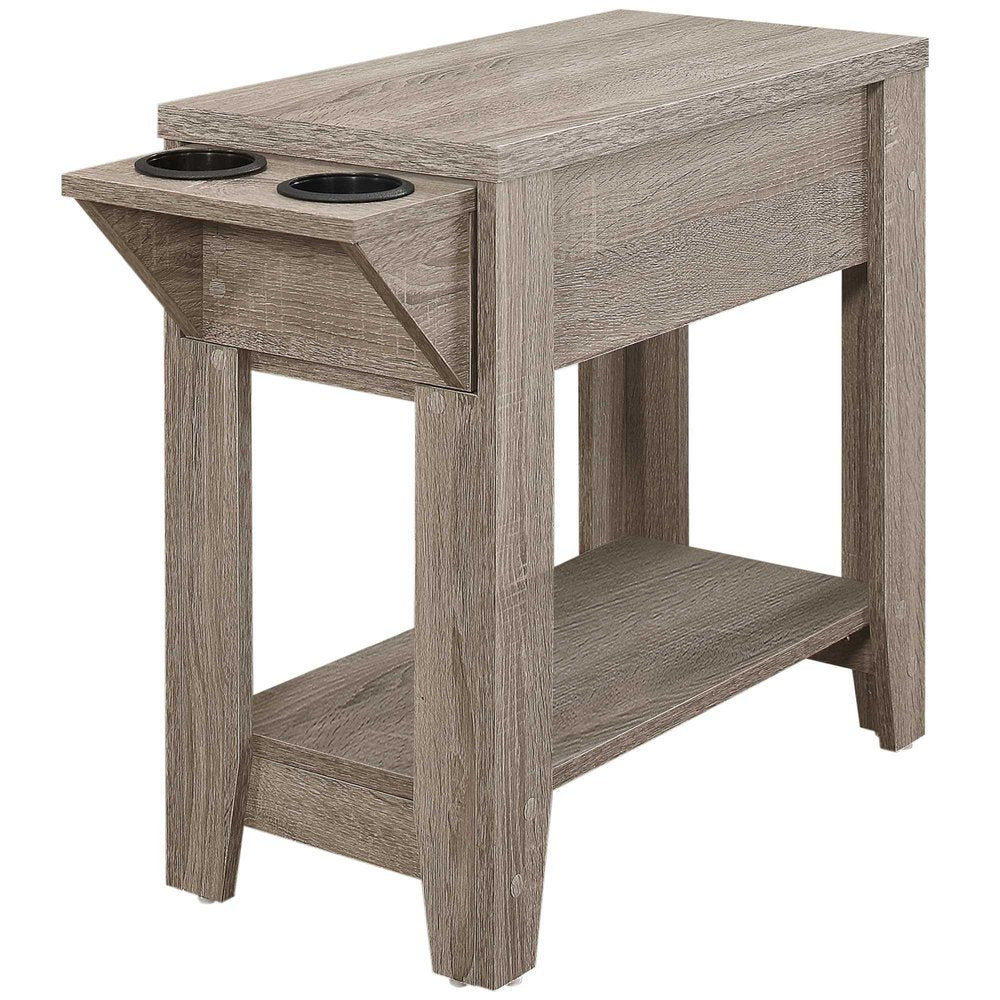 Brown Wood End Table with Shelf - 23-inch