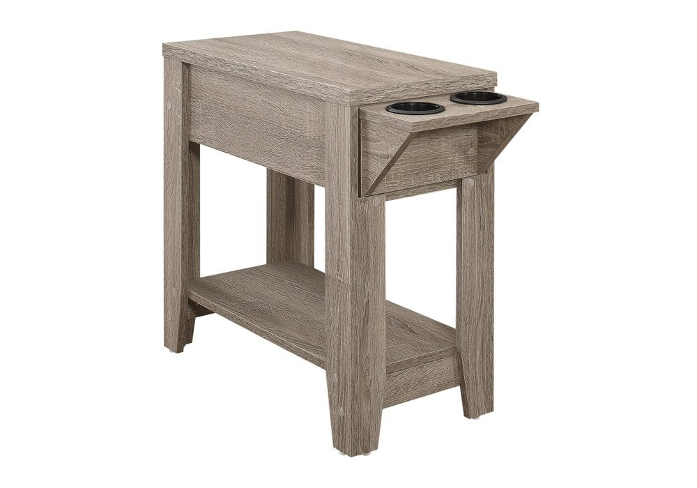 Brown Wood End Table with Shelf - 23-inch