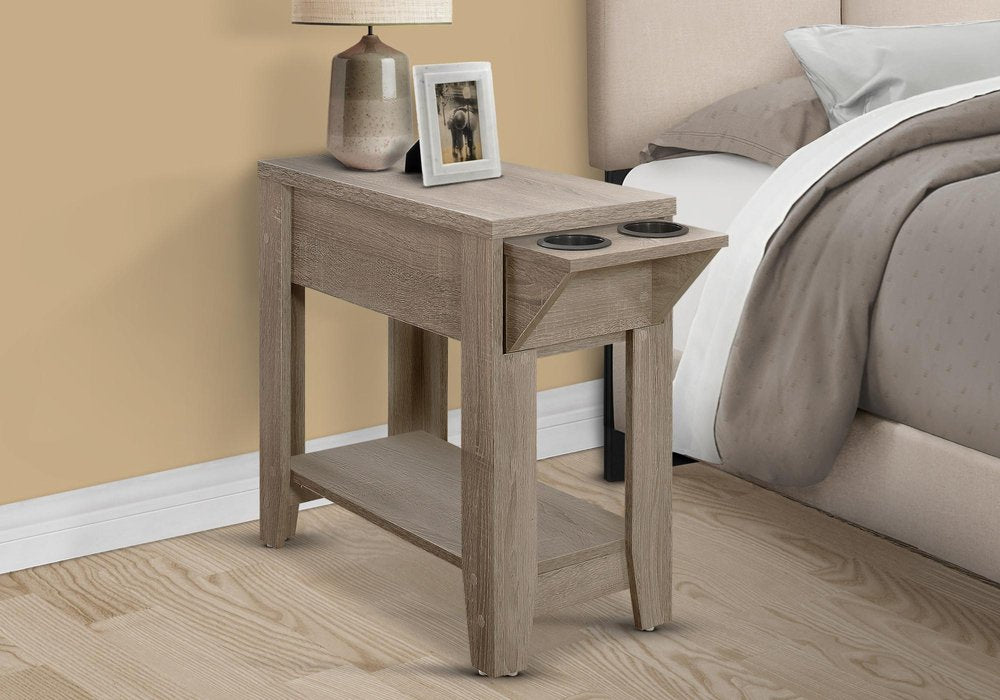 Brown Wood End Table with Shelf - 23-inch