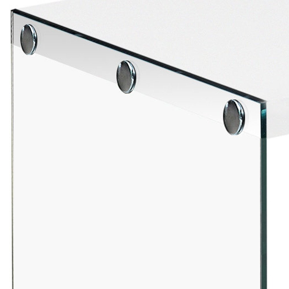 White and Clear Wood and Glass Coffee Table - 44-inch