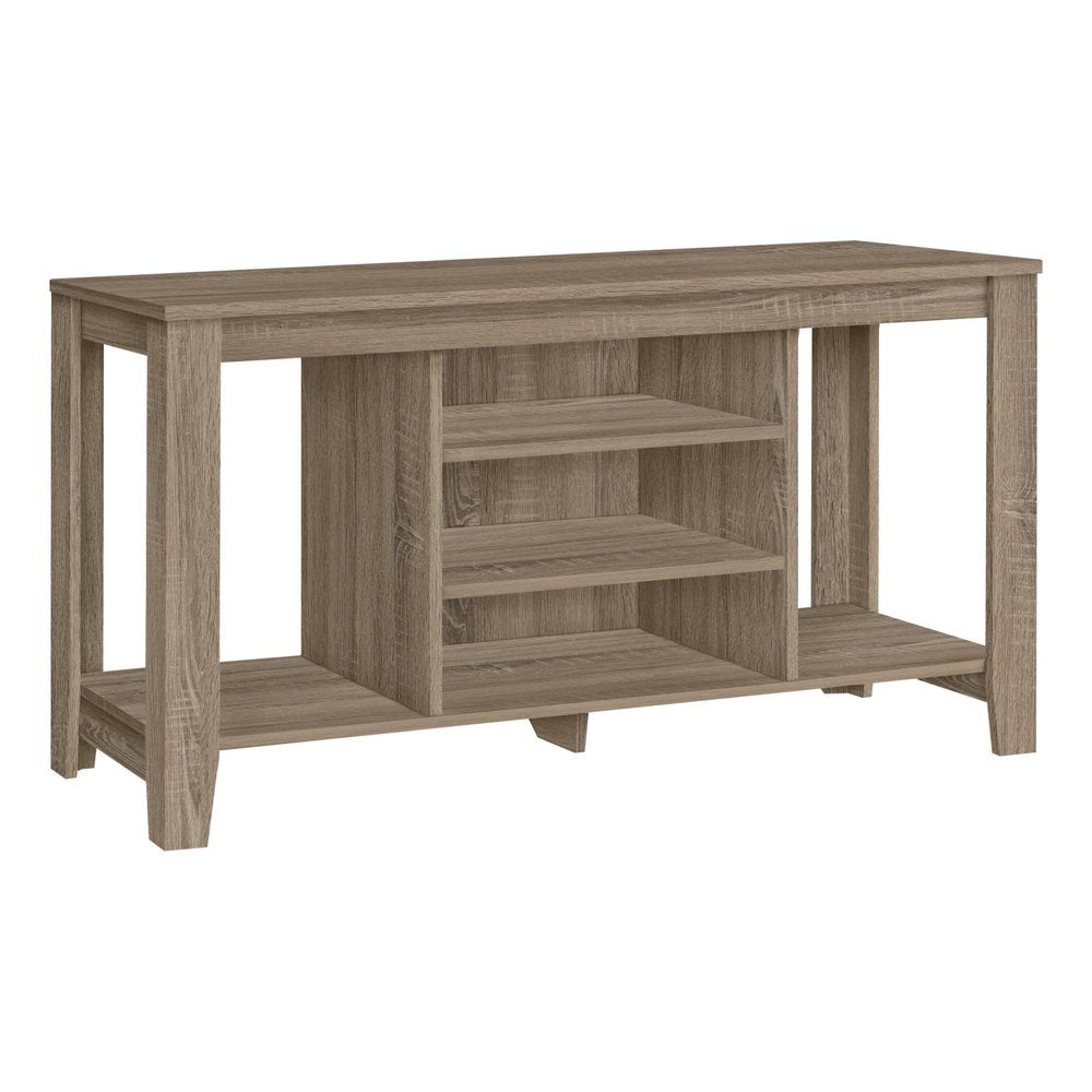 Taupe Wood Open Shelving TV Stand - 48-inch