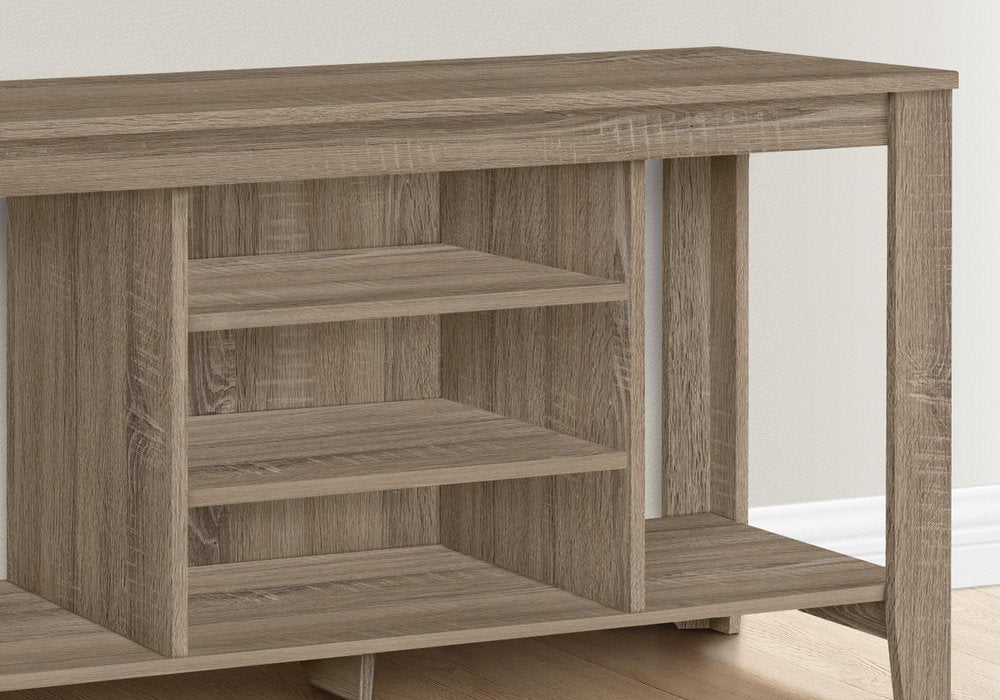 Taupe Wood Open Shelving TV Stand - 48-inch