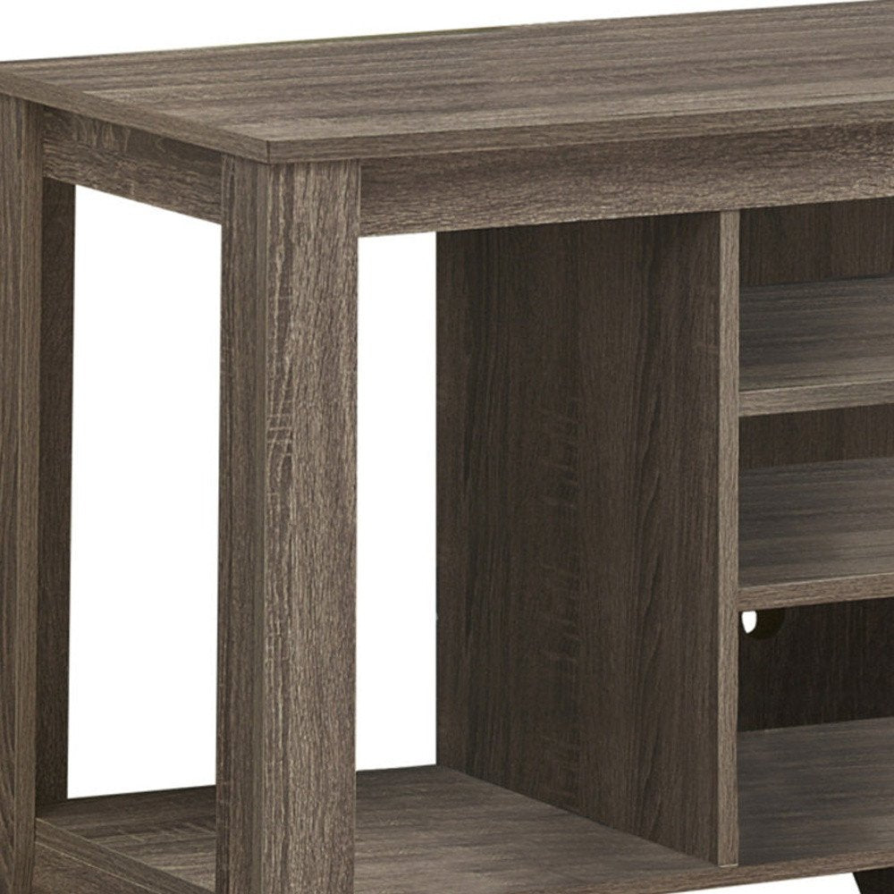 Taupe Wood Open Shelving TV Stand - 48-inch