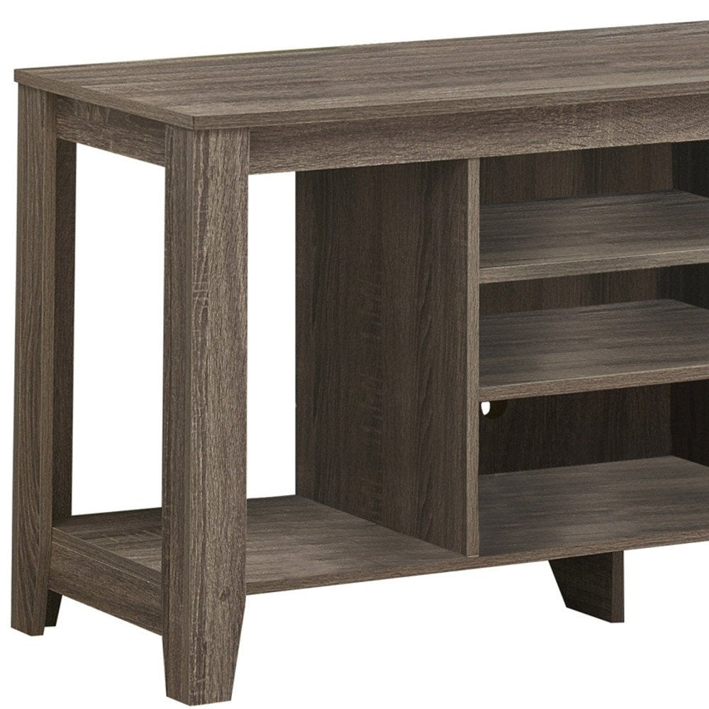 Taupe Wood Open Shelving TV Stand - 48-inch