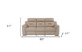 Beige Faux Leather Sofa with Brown Legs - 90-inch