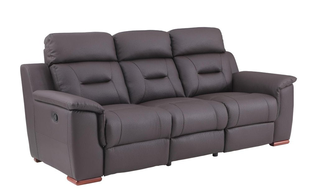 Brown Faux Leather Sofa - 90-inch