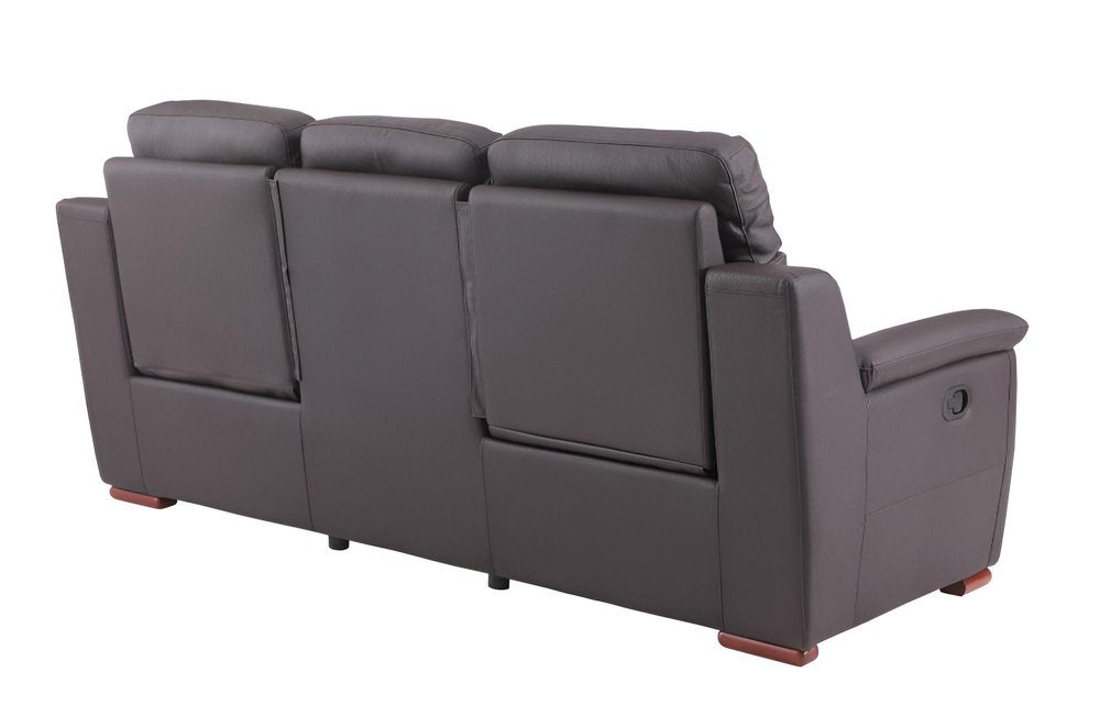 Brown Faux Leather Sofa - 90-inch