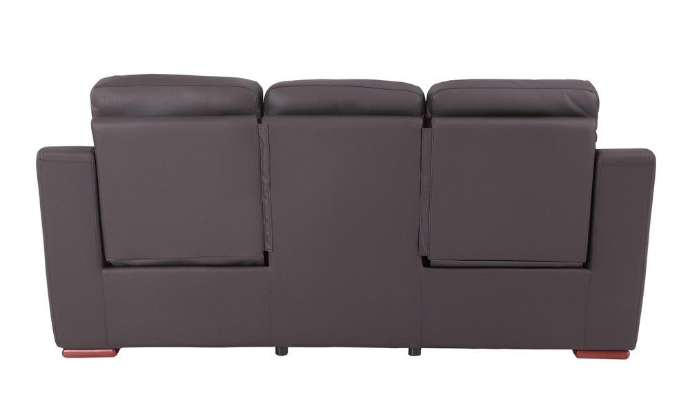 Brown Faux Leather Sofa - 90-inch