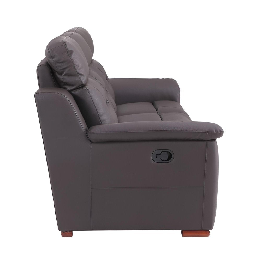 Brown Faux Leather Sofa - 90-inch