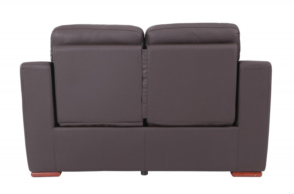 Brown Faux Leather Manual Reclining Loveseat - 67-inch