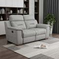 Gray and Brown Faux Leather Manual Reclining Loveseat - 67-inch
