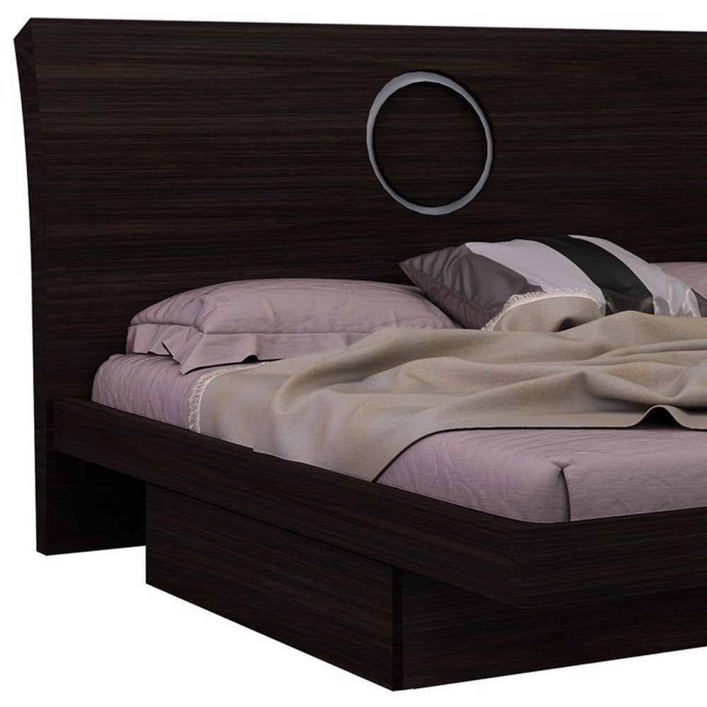 Four Piece Wood Brown Solid Wood Bedroom Set with Mirror