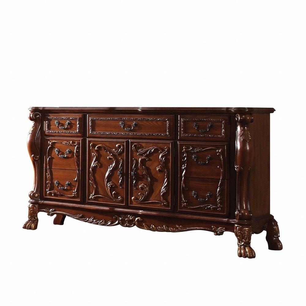 Brown Solid Wood Seven Drawer Combo Dresser - 38-inch